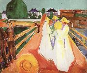 Edvard Munch Gentlewoman on the Bridge oil painting reproduction